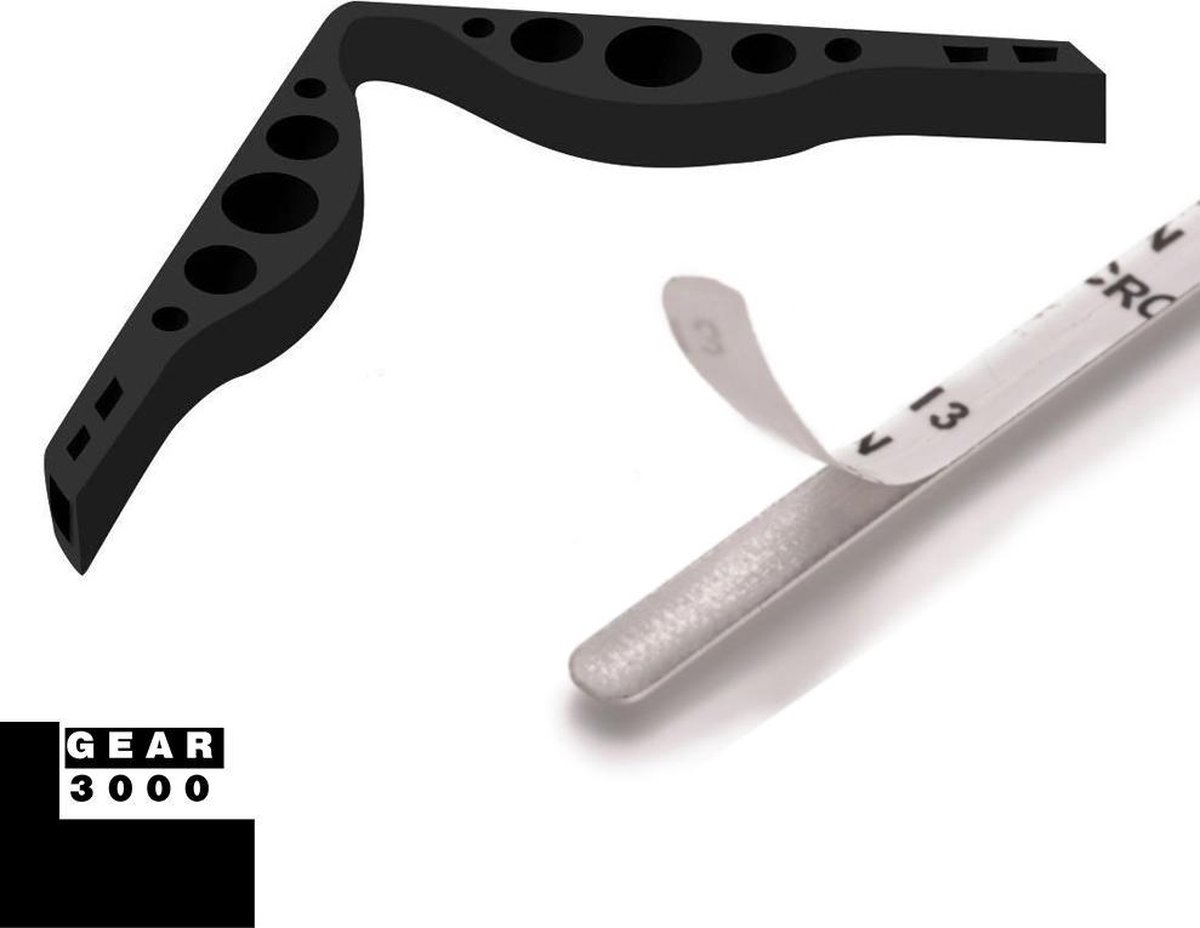GEAR 3000® anti condens set voor brildrager - Neuspad 3D + 15 neusbeugels ZONDER mondkapje zwart
