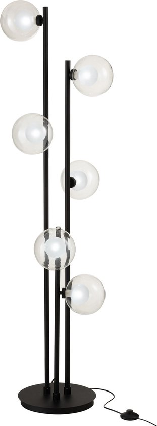 favoriete Versnipperd pil J-Line Staande Lamp Vloerlamp 6 Bollen Metaal/Glas Zwart | bol.com