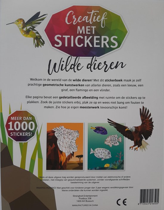 Creatief met stickers - Wilde dieren - stickerboek voor volwassenen -  stickeren op... | bol.com