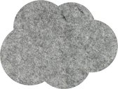 Wolk vilt onderzetters  - Gemeleerd grijs - 6 stuks - 10,5 x 8 cm - Tafeldecoratie - Glas onderzetter - Cadeau - Woondecoratie - Tafelbescherming - Onderzetters voor glazen - Keuke