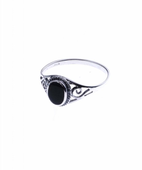 Ringen dames | Zilveren ring met zwarte onyx steen | bol.com