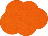 Wolk vilt onderzetters  - Oranje - 6 stuks - 10,5 x 8 cm - Tafeldecoratie - Glas onderzetter - Cadeau - Woondecoratie - Tafelbescherming - Onderzetters voor glazen - Keukenbenodigd