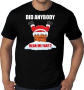 Grote maten fun Kerstshirt / Kerst t-shirt  Did anybody hear my fart zwart voor heren - Kerstkleding / Christmas outfit 4XL