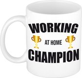 Collega bedankt thuiswerken cadeau mok / beker - Working at home champion - Personeel/ thuiswerkers bedankt kado mokken / bekers