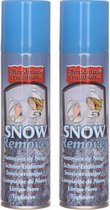 2x Sneeuwspray/spuitsneeuw verwijderaar/reinigingsspray bussen 125 ml - Kunstsneeuw/nepsneeuw spray verwijderen/weghalen