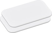 2x Kunststof snijplanken wit 15 x 25 cm - Keukenbenodigdheden - Witte plastic snijplank