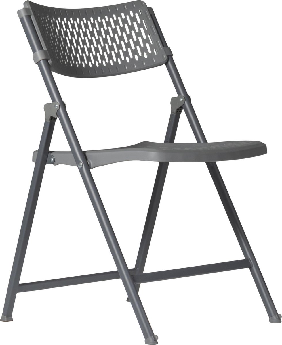 ZOWN Klapstoel Aran - Grijs - Eenvoudig inklapbaar - Modern design Zwart