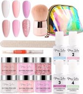 Miss Jules® Complete Set - Dipping Powder Starters Kit - 6 Kleuren Roze - Acryl Nagels Starterspakket