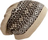 Stetson Romulus longbeanie winter muts beige bruin maat one size