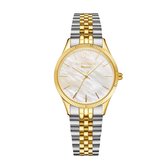 SJ WATCHES Meaux dames horloge Zilverkleurig Goud- horloges voor vrouwen 32mm met SEASHELL wijzerplaat - Zilveren dames horloge