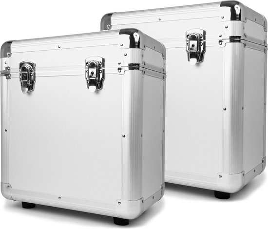 Étui à disques - Lot de 2 caisses à disques Power Dynamics RC80 pour 120 pièces 12 disques - Argent