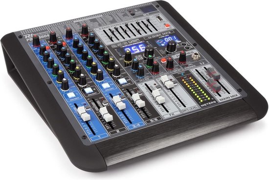 Foto: Power dynamics pdm s604 6 kanalen professionele analoge mixer