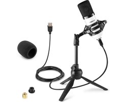 USB microfoon voor pc – Vonyx CM300W – USB studio microfoon incl. tafelstandaard – Wit