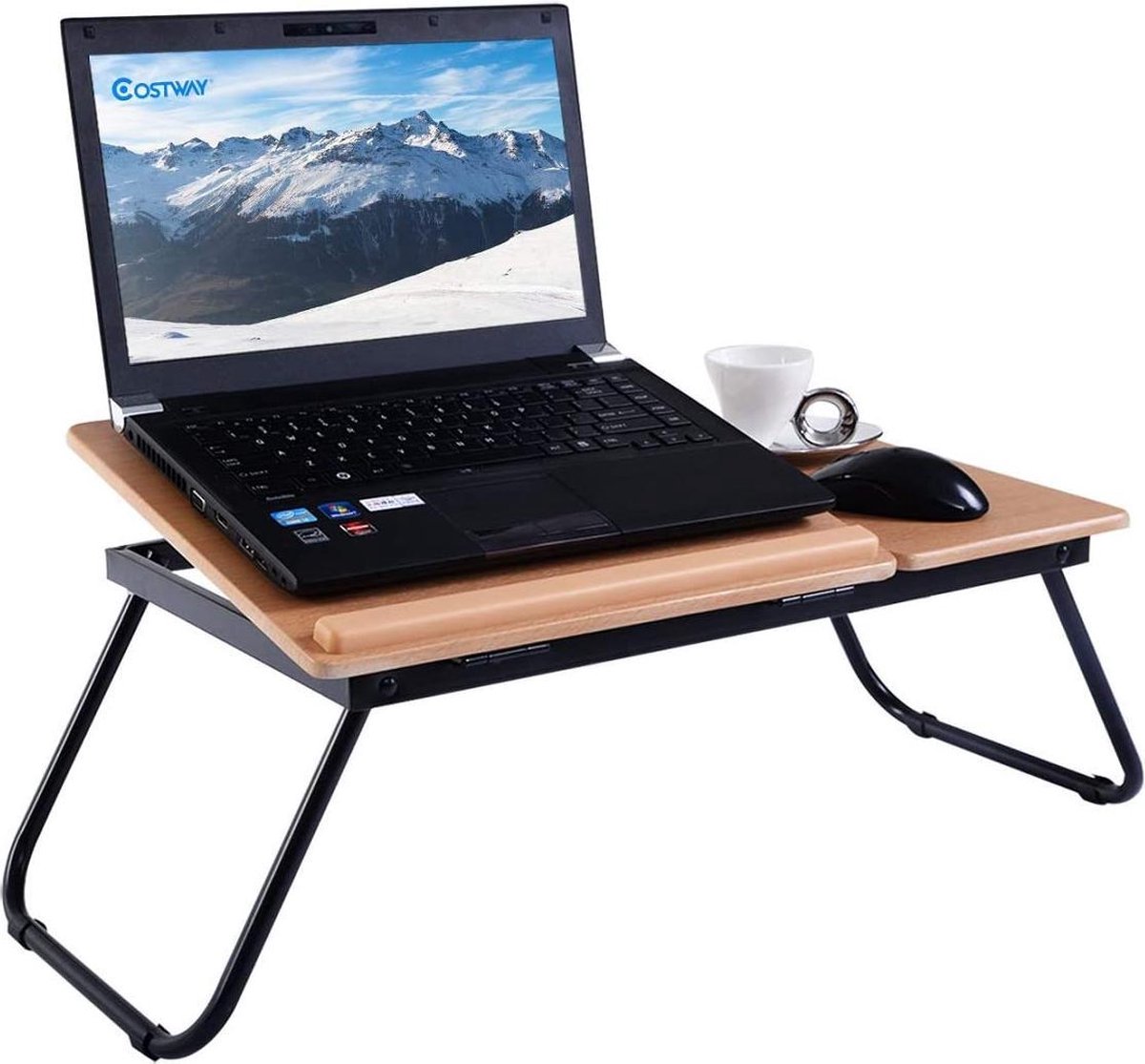 Costway Monkey's Bedtafel Laptoptafel Werktafel Notebooktafel Verstelbaar 55 x 32 x 23 cm