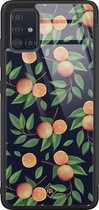 Samsung A51 hoesje glass - Fruit / Sinaasappel | Samsung Galaxy A51  case | Hardcase backcover zwart