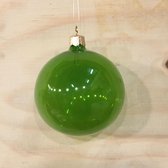 Doosje van 6 - Transparante Groene Kerstballen van 8 cm - glas