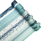 Moodadventures | Papier en DIY| Set van 12 Rollen Washi Tape Turquoise Fantasy | Knutselen