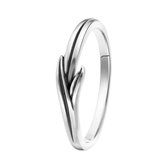 Lucardi Dames Ring blad Bali Treasures - Ring - Cadeau - Echt Zilver - Zilverkleurig