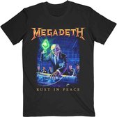 Megadeth Heren Tshirt -L- Rust In Peace Tracklist Zwart