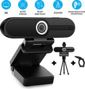 Douxe Full HD 2K Webcam - Autofocus Webcam Met Microfoon - Webcam voor PC - Privacy Cover - Ruisonderdrukking - Webcam USB - Webcam voor vergaderen - Windows & Apple