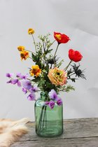 Bloemen op 12 - Zijden Boeket - Veldboeket -Diverse bloemen - 60 cm hoog - Kunstbloemen