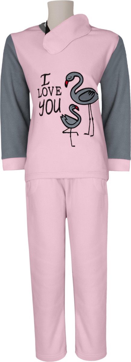 UNIFICATO Dames Pyjamaset - Huispak - Fleece - Roze - Maat M