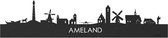 Skyline Ameland Zwart hout - 120 cm - Woondecoratie design - Wanddecoratie met LED verlichting