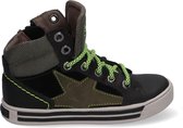 Braqeez Dylan Day Jongens Hoge Sneakers - Zwart - Leer - Veters