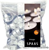 Spaas Theelichtjes Waxinelicht Wit -  6 branduren - 6 x 70 stuks