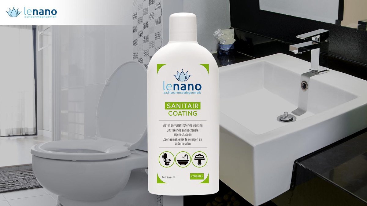 Kunstmatig Eenzaamheid munt Lenano Sanitair coating (200ml) – Nano coating sanitair – Toiletreiniger -  Badkamer... | bol.com