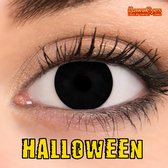Halloween Actie Kawaeyes Kleurlenzen Full Black Incl. Lenzenvloeistof en Lenzendoosje