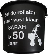 Cadeau emmer - Rollator Sarah - 12 liter - zwart - cadeau - geschenk - gift - kado - surprise - 50 jaar