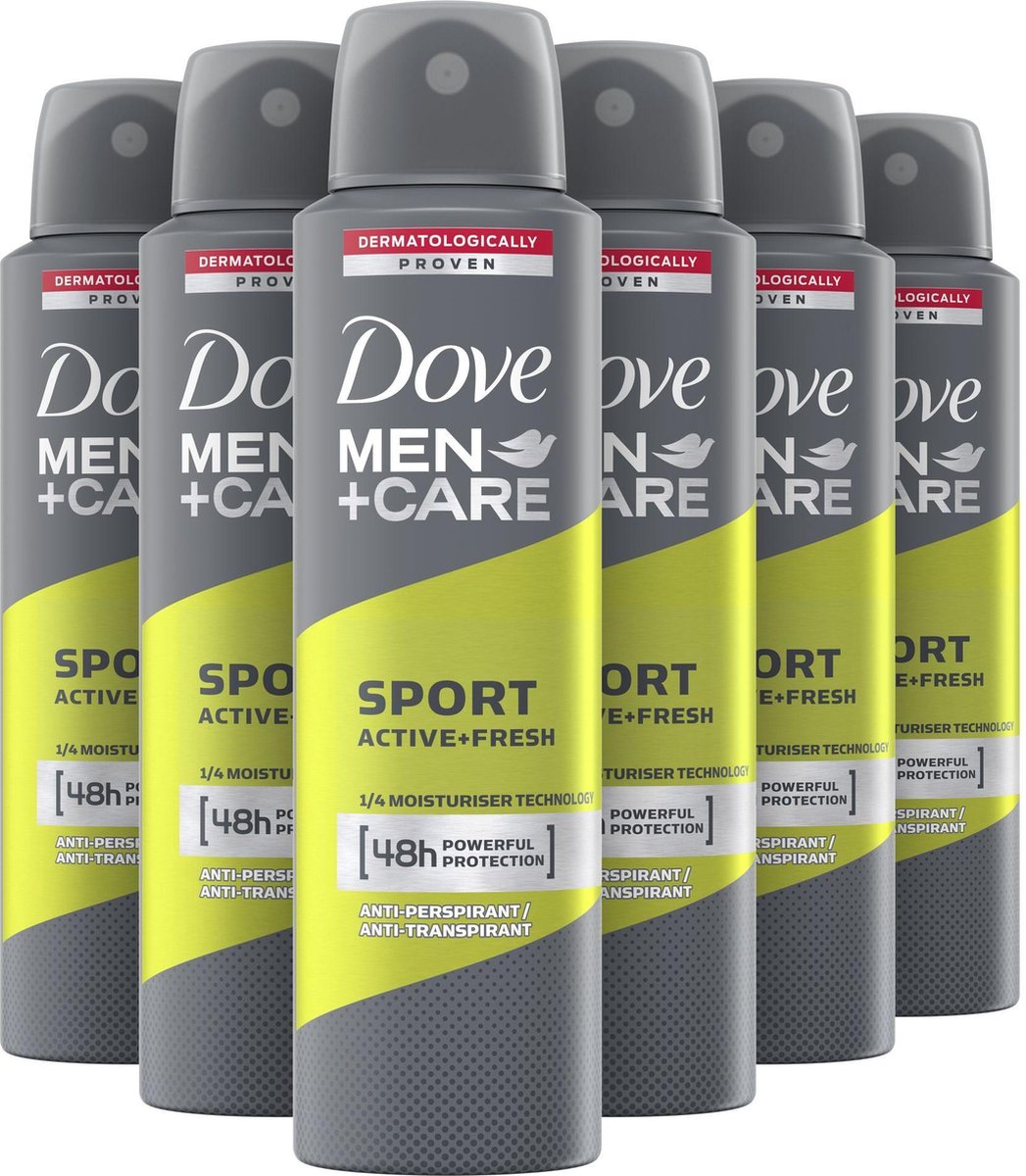 Dove Mencare Sport Activefresh Anti Transpirant Deodorant Spray 6 X 150 Ml