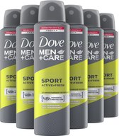 Dove Men+Care Sport Active+Fresh Anti-transpirant Deodorant Spray - 6 x 150 ml - Voordeelverpakking
