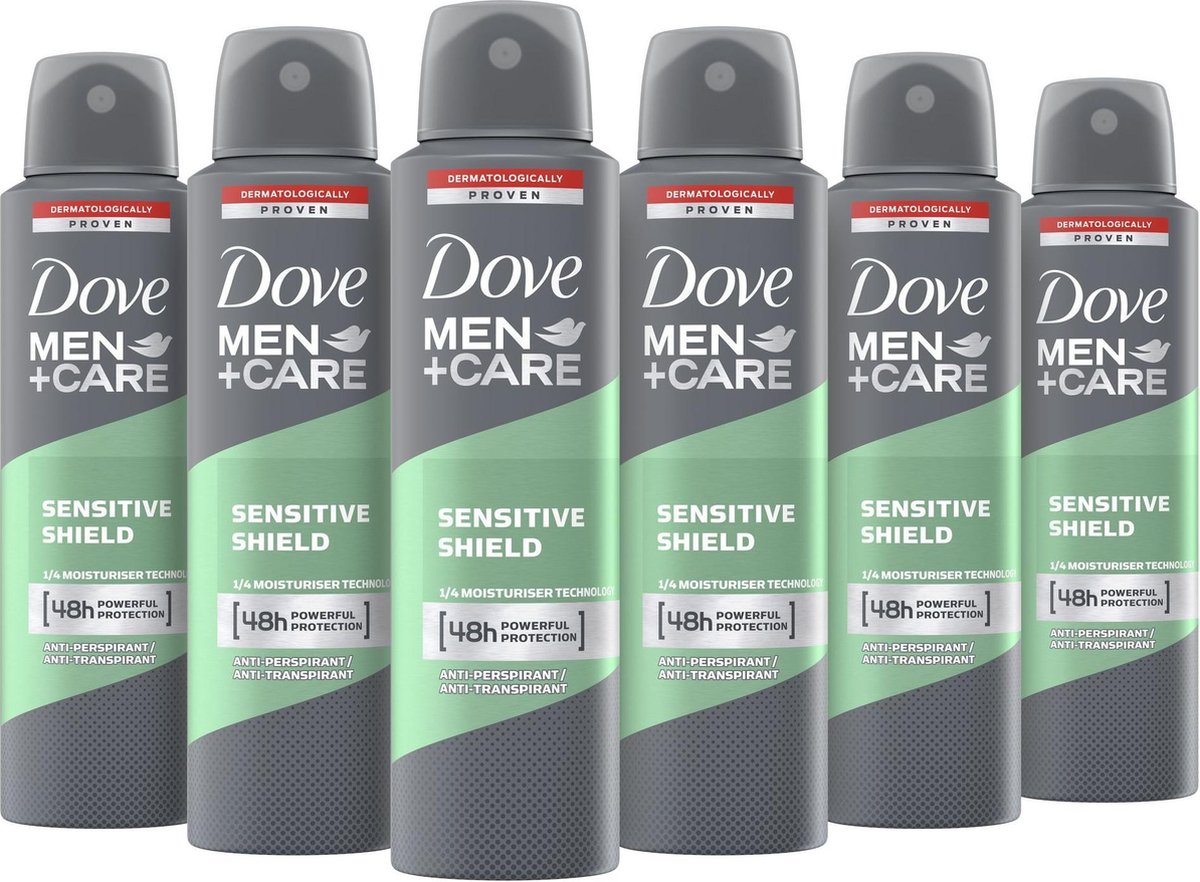 Dove Men+Care Sensitive Shield Anti-Transpirant Deodorant Spray - 6 x 150 ml - Voordeelverpakking - Dove Men+Care