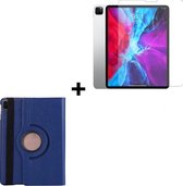 iPad Pro hoesje 2020 + iPad Pro Screenprotector 2020 - 12.9 inch - Tablet Cover Case Blauw + Screenprotector