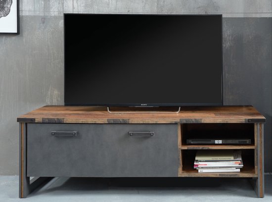 Prip TV-meubel 2 planken en 1 klep, Old Wood decor, Matera decor. | bol.com