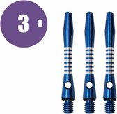 ABC Darts - Dart Shafts - Aluminium Ringed Blauw - Short - 3 sets (9 stuk)