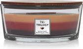 WoodWick Trilogy Holiday Cheer Ellipse Candle - WoodWick Trilogy Holiday Cheer Ellips Kaars - Drie Kleuren - Drie Geuren - 50 Branduren - Rijke Geuren Gecombineerd Met een Mooie Vl