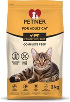 Petner - Complete maaltijd - Volwassen katten - Gevogelde en rund - 3kg
