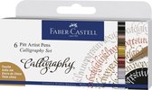 Faber Castell FC-167506 Tekenstift Faber-Castell Pitt Artist Pen Kalligrafieset 6x