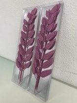 Decoratieve takken: feestelijke bladeren met glitter - set van 2 keer 3 stuks (roze)