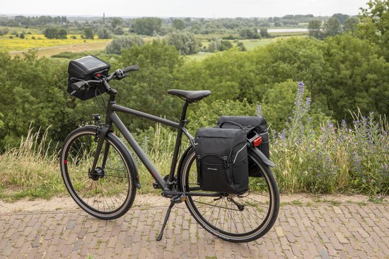New Looxs Sports Double - Dubbele Fietstas - Ingebouwde Racktime Adapter - Afneembare Fietstas van Waterdicht Polyester - 32 Liter - Zwart van New Looxs — afbeelding 4