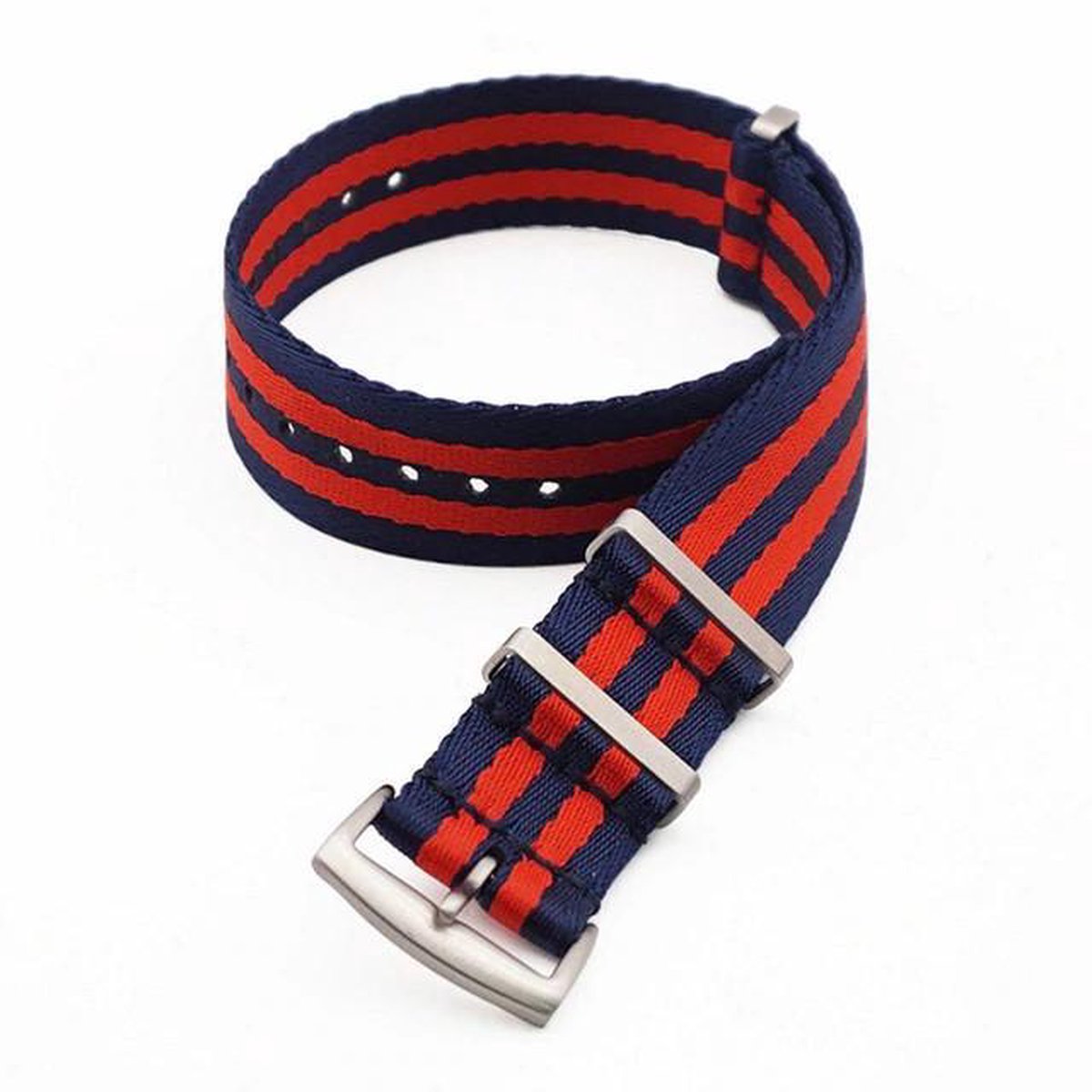 NATO Strap - Horlogebandje - Premium - Blauw - Rood - 22 mm - Inclusief Watchtool - Bandjesbaas