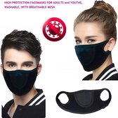 Mondkapje uitwasbaar beschermend mondmasker 2 stuks zwart