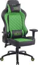 Bureaustoel - Game stoel - Hoofdkussen - Verstelbaar - Kunstleer - Groen/zwart - 70x60x130 cm
