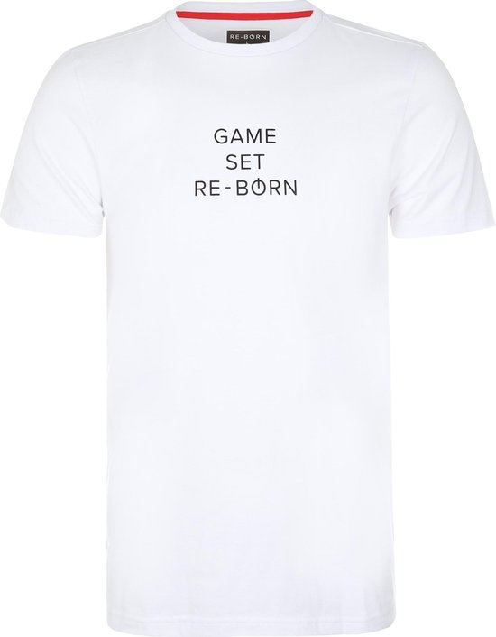 Re-Born Slogan T-shirt Game Korte Mouw Unisex - Wit