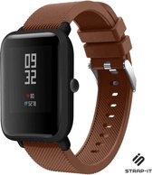 Siliconen Smartwatch bandje - Geschikt voor  Xiaomi Amazfit Bip silicone band - koffiebruin - Strap-it Horlogeband / Polsband / Armband