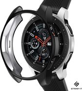 Strap-it Samsung Galaxy Watch silicone case 46mm - zwart - hoesje - beschermhoes - protector - bescherming