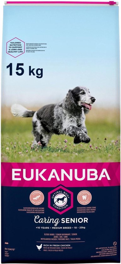 Eukanuba Caring Senior Medium Breed Kip – Hondenvoer – 15 kg